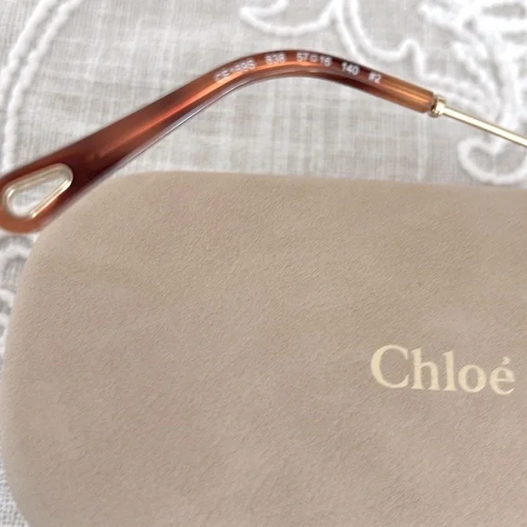 Chloe Authentic NWOT CE169S Sunglasses with Multicolor Accents,Tan Case & COA - Picture 5 of 11